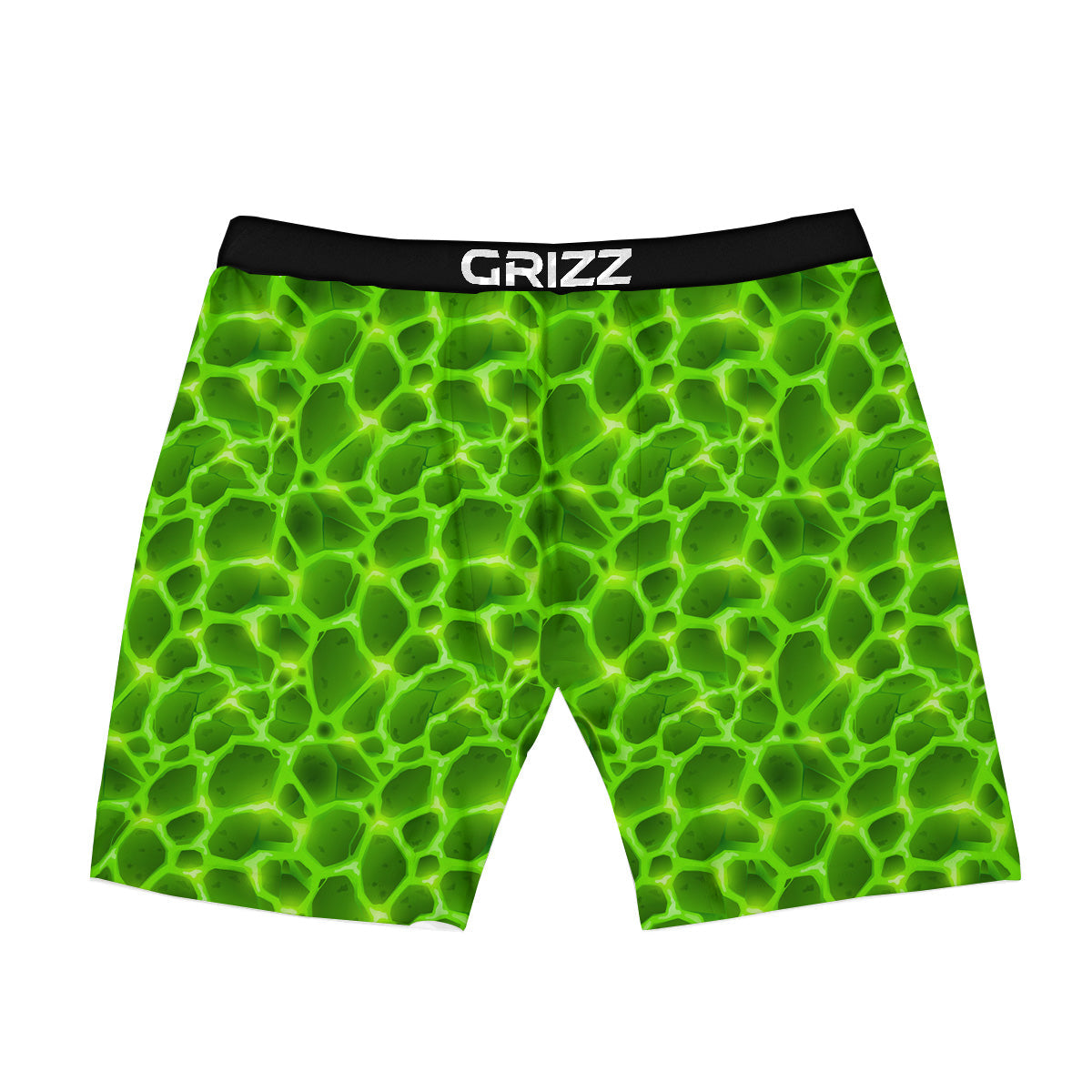 Liquid Lava Green Neon Print Pattern Boxer Briefs-grizzshop