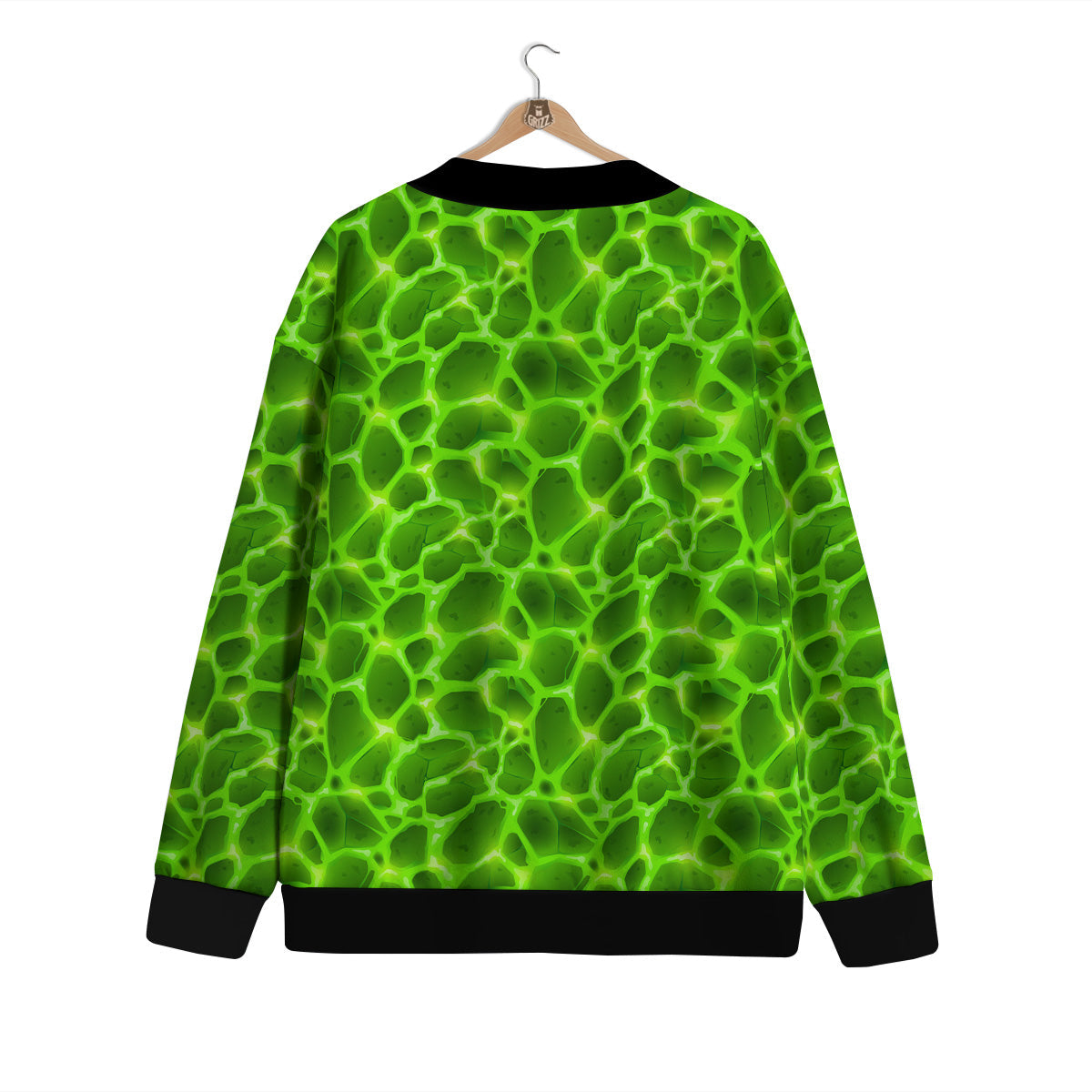Liquid Lava Green Neon Print Pattern Cardigan-grizzshop