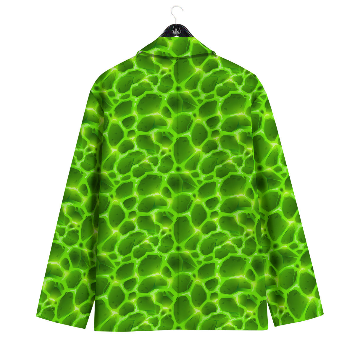 Liquid Lava Green Neon Print Pattern Men's Sport Coat-grizzshop