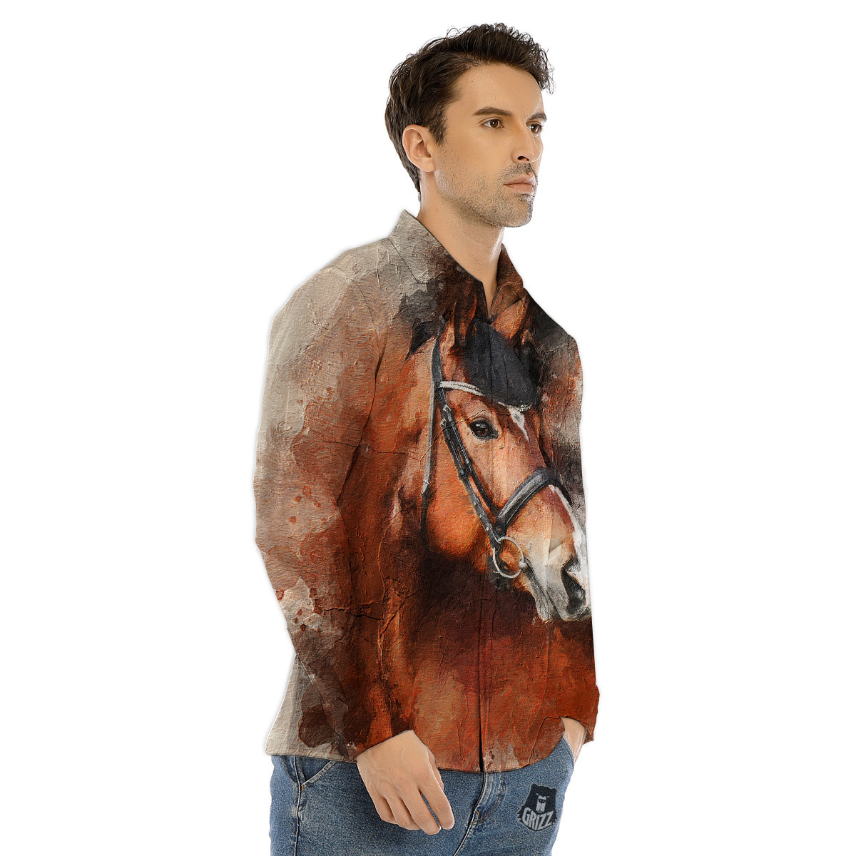Liquid Lava Green Print Pattern Men's Dress Shirts-grizzshop