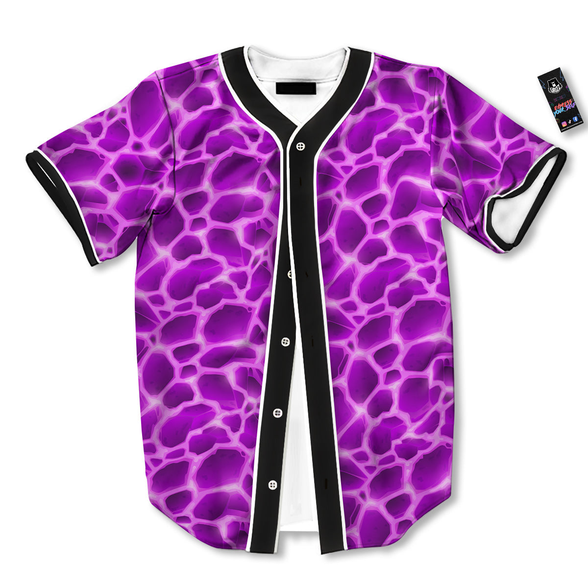 Liquid Lava Purple Print Pattern Baseball Jersey-grizzshop