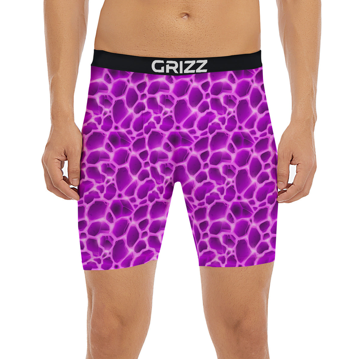 Liquid Lava Purple Print Pattern Boxer Briefs-grizzshop