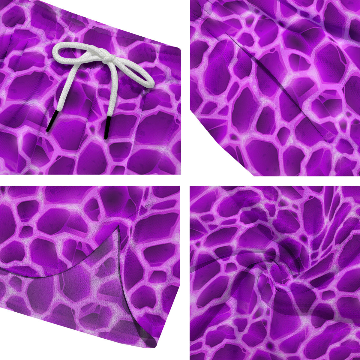Liquid Lava Purple Print Pattern Men's Running Shorts-grizzshop