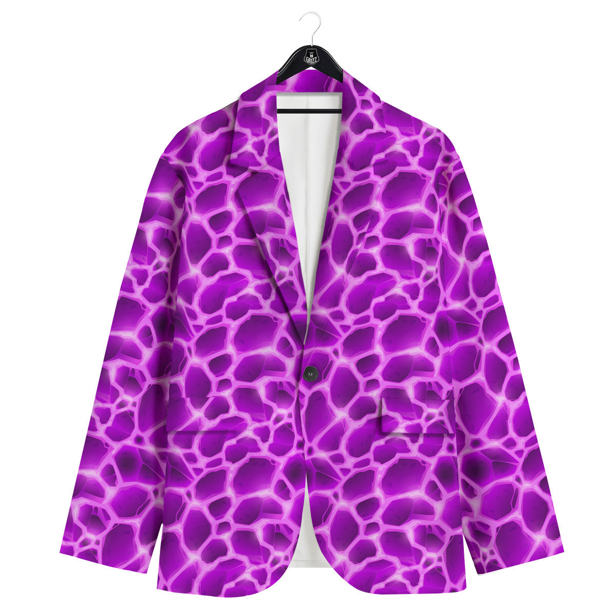 Liquid Lava Purple Print Pattern Men's Sport Coat-grizzshop