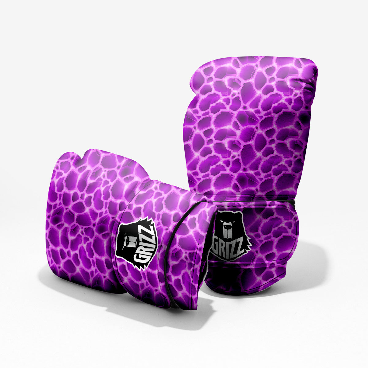 Liquid Lava Purple Print Pattern Pro Boxing Glove