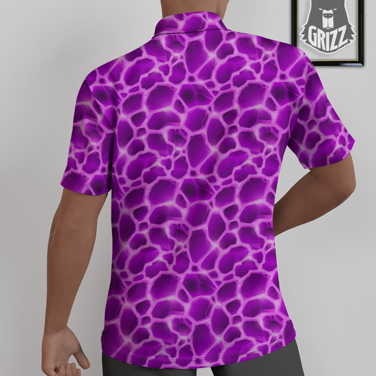Liquid Lava Purple Print Pattern Untucked Shirts-grizzshop