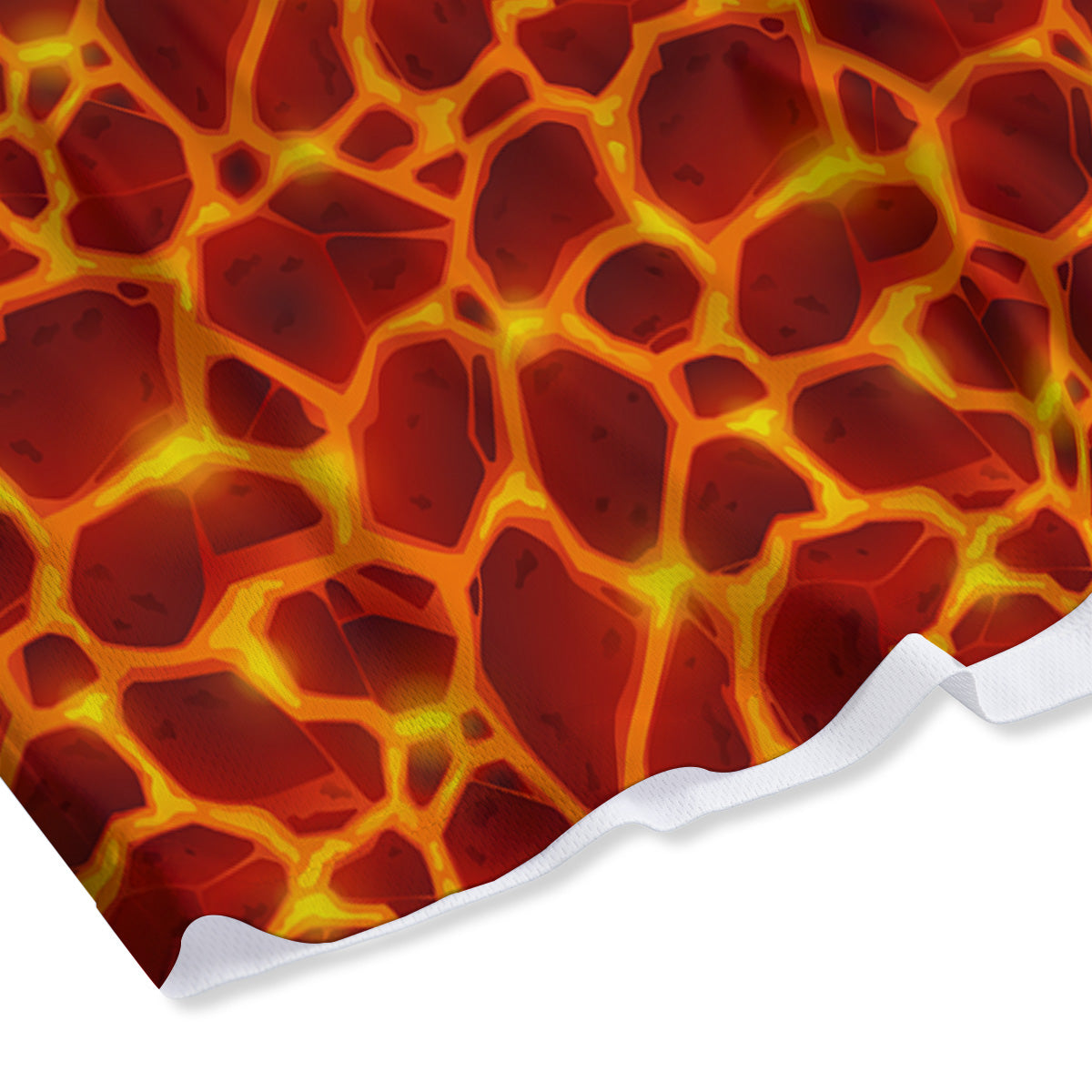 Liquid Lava Red Print Pattern Mesh Shorts-grizzshop