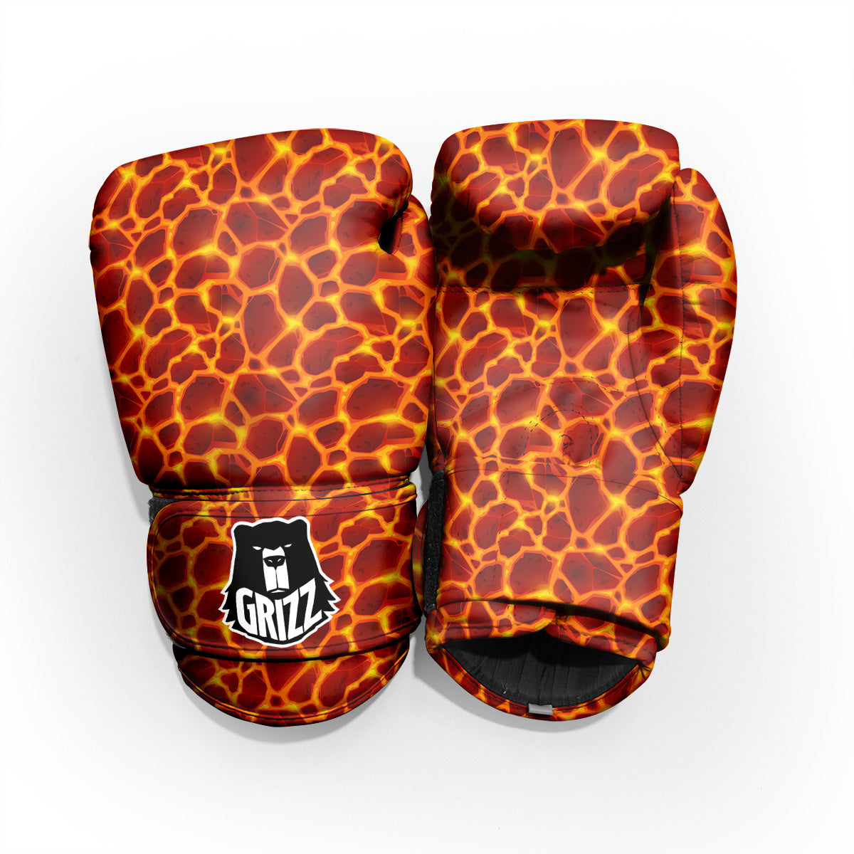 Liquid Lava Red Print Pattern Pro Boxing Glove