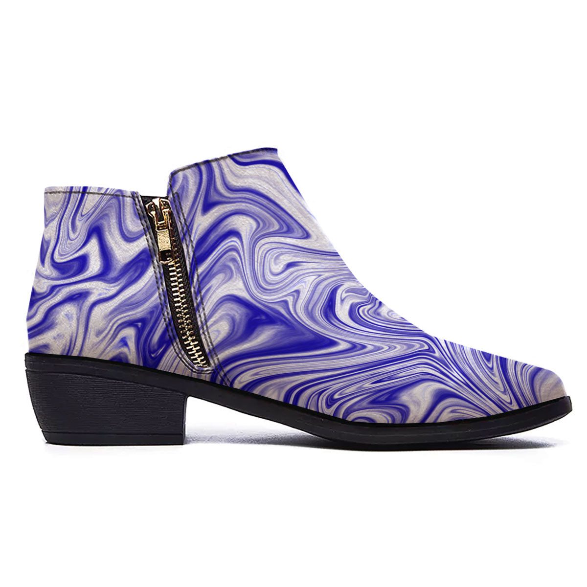 Liquid Psychedelic Print Pattern Ankle Boots-grizzshop