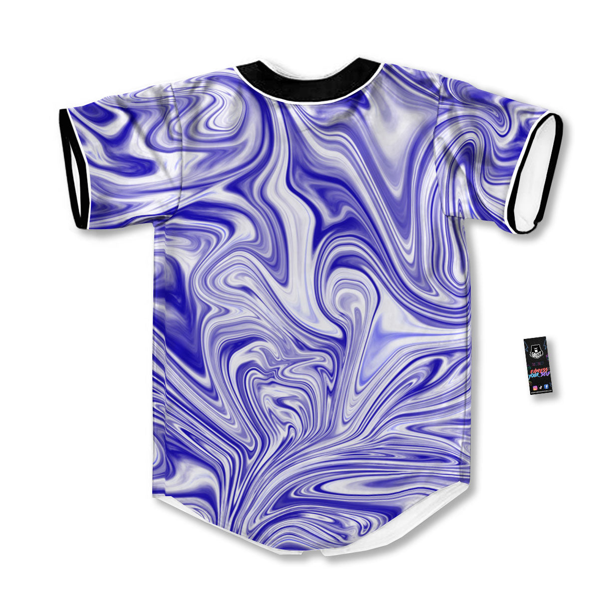 Liquid Psychedelic Print Pattern Baseball Jersey-grizzshop