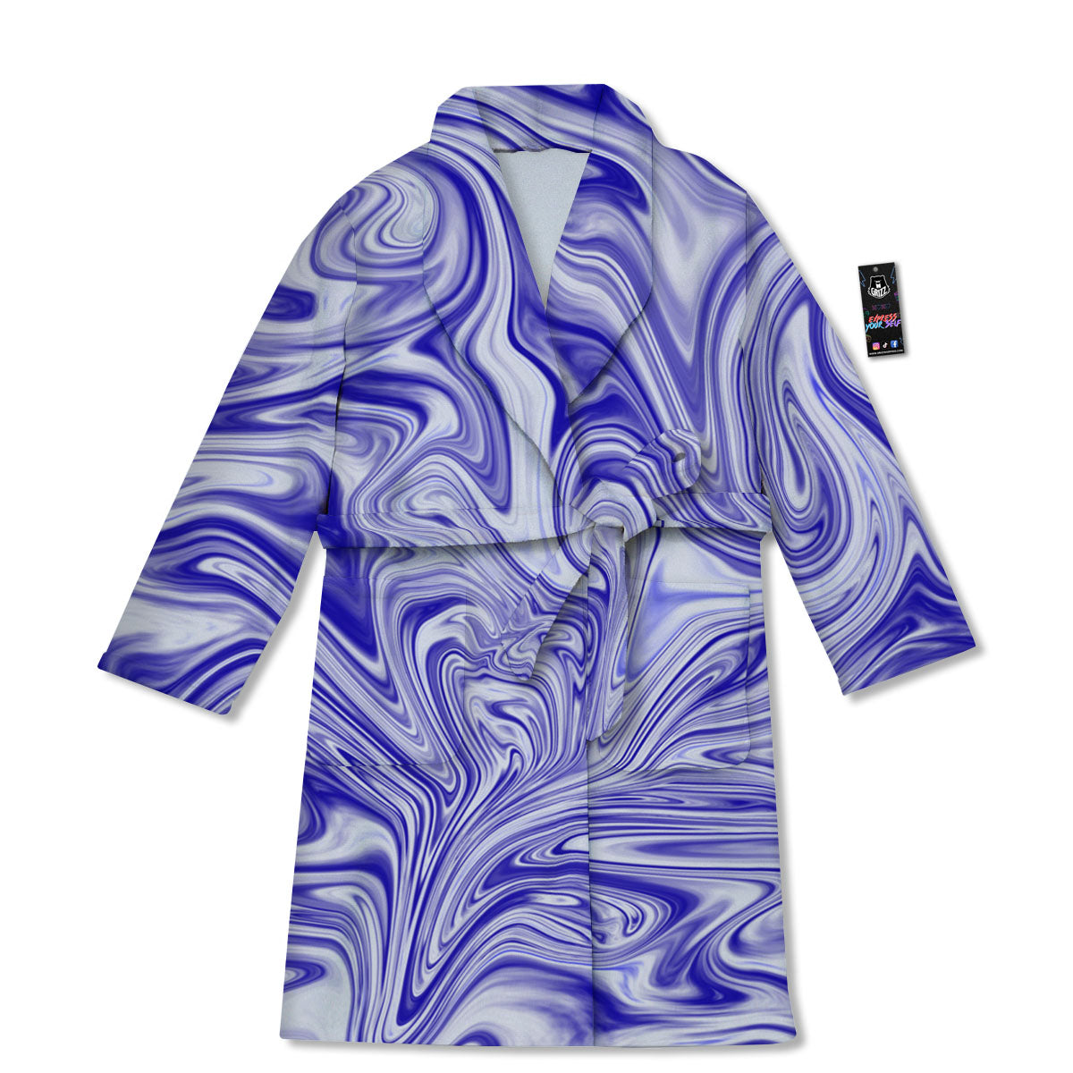 Liquid Psychedelic Print Pattern Bathrobe-grizzshop