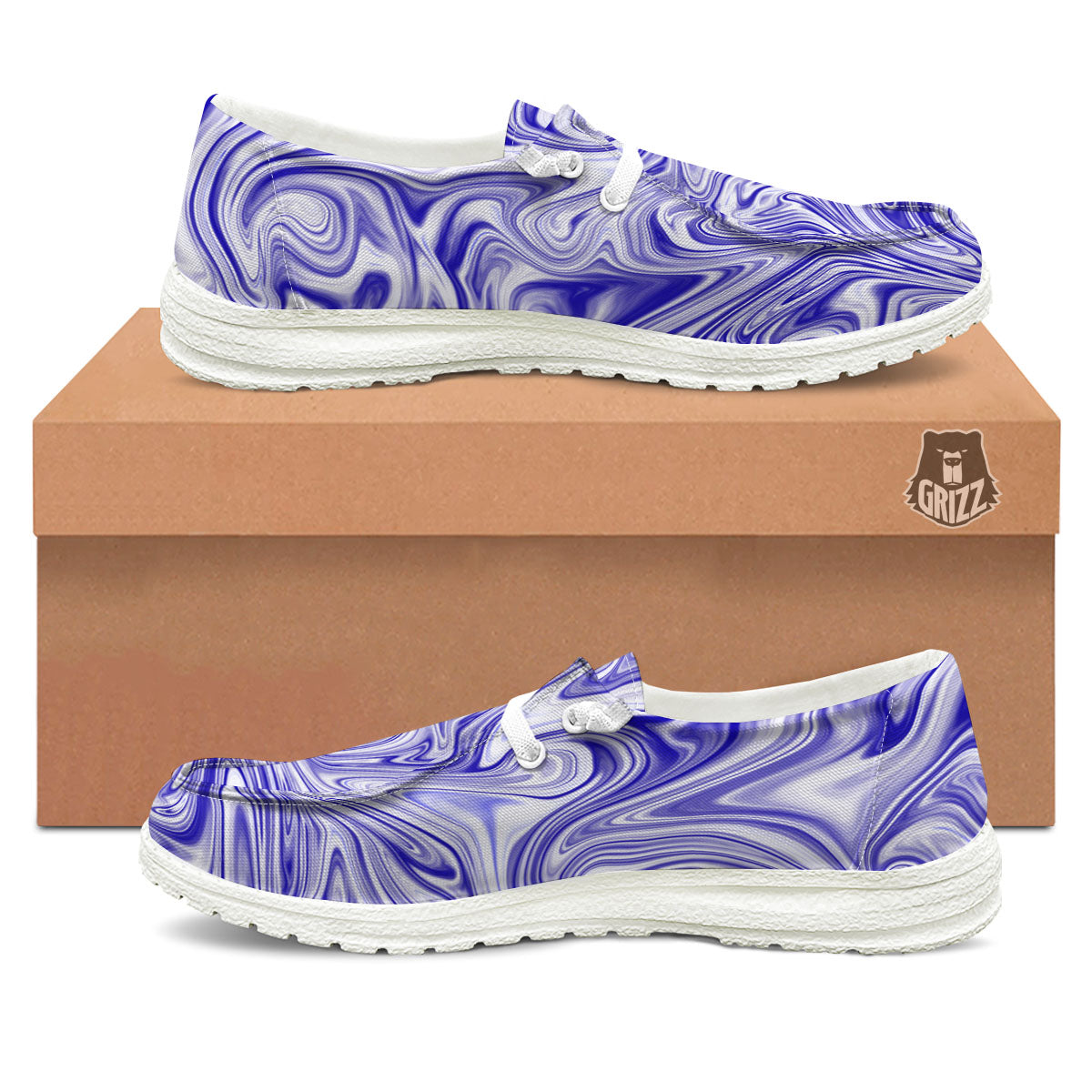 Liquid Psychedelic Print Pattern Black Loafers-grizzshop