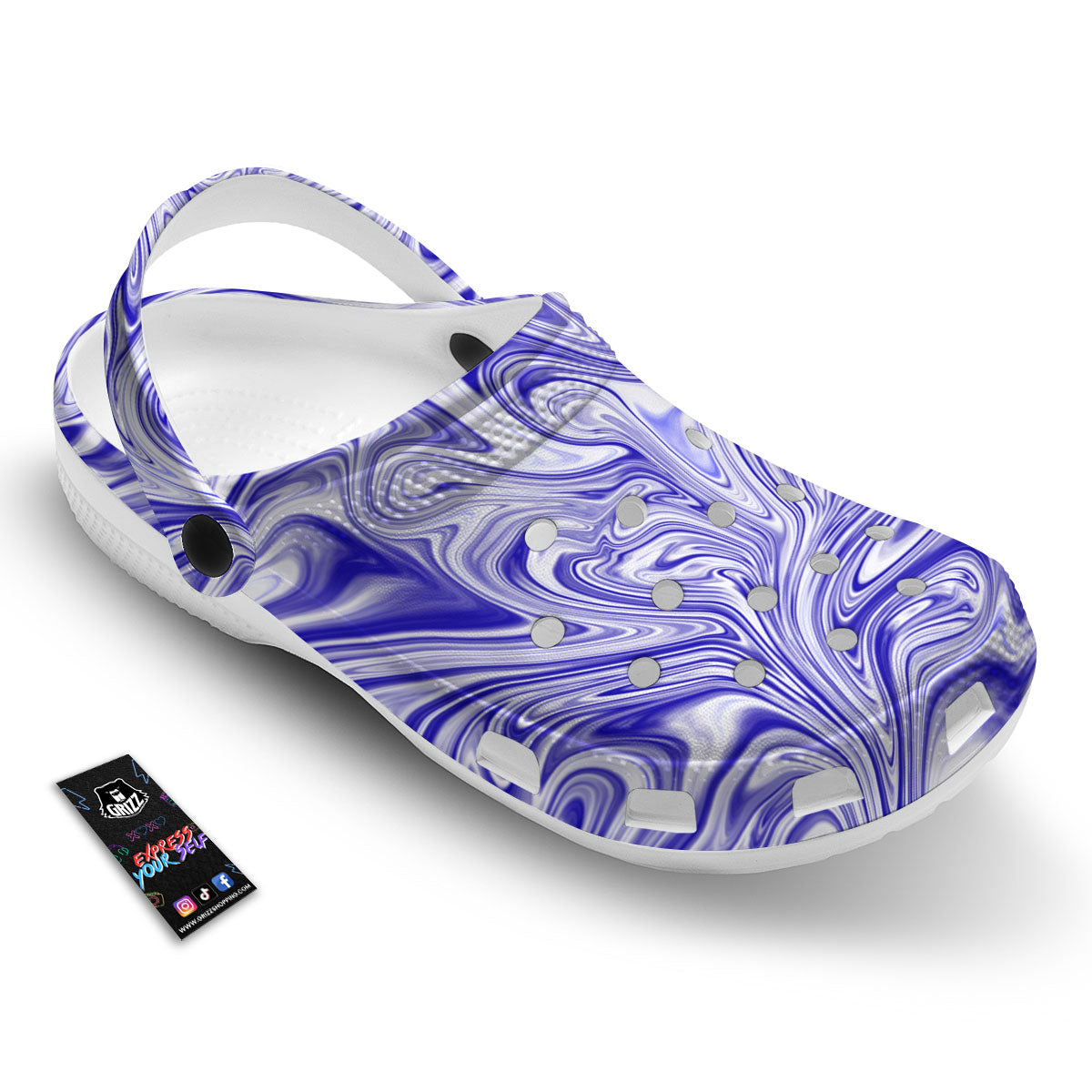 Liquid Psychedelic Print Pattern Clog-grizzshop