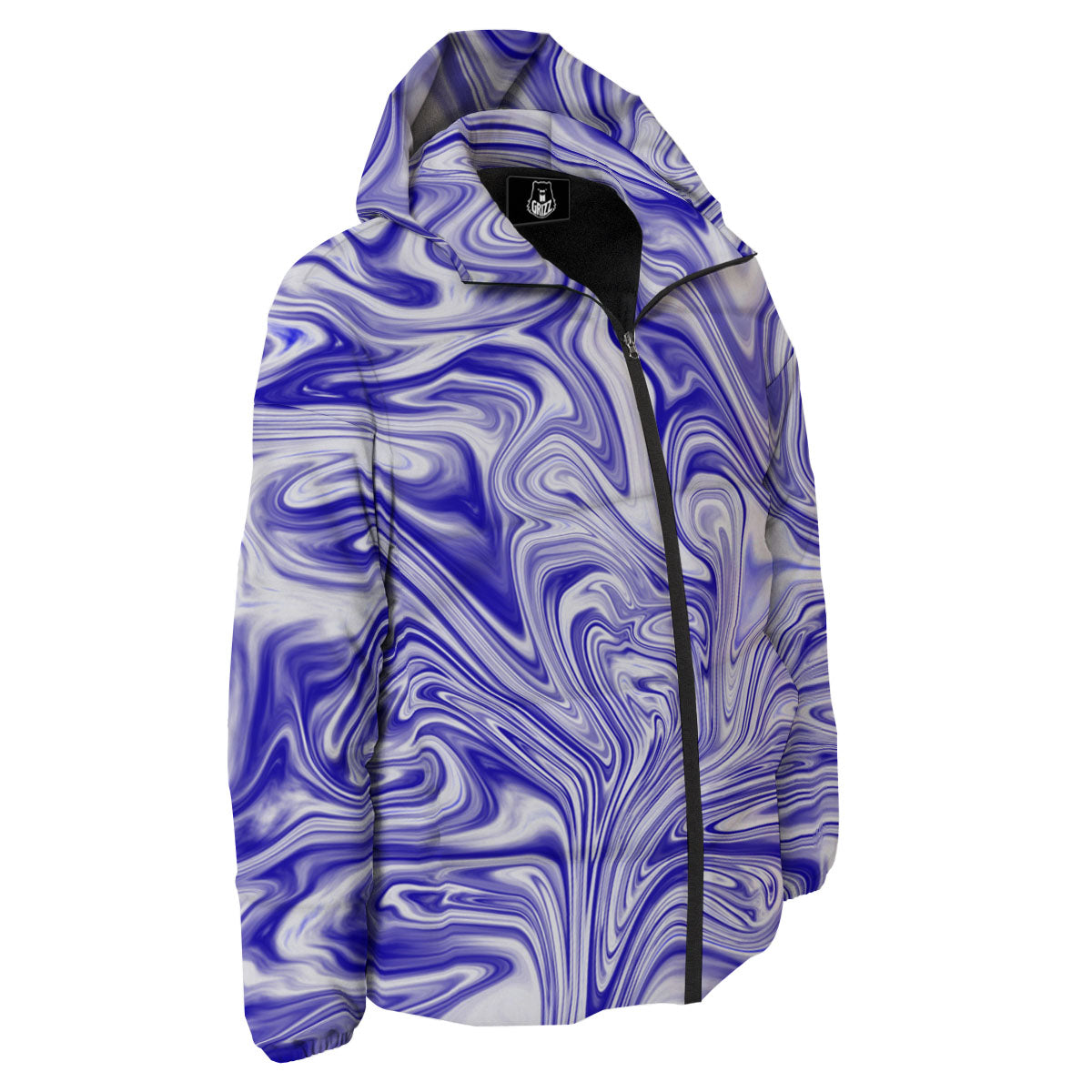 Liquid Psychedelic Print Pattern Down Jacket-grizzshop