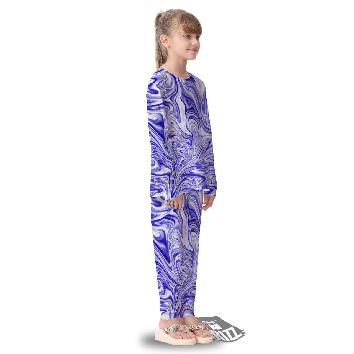 Liquid Psychedelic Print Pattern Kid's Pajamas-grizzshop