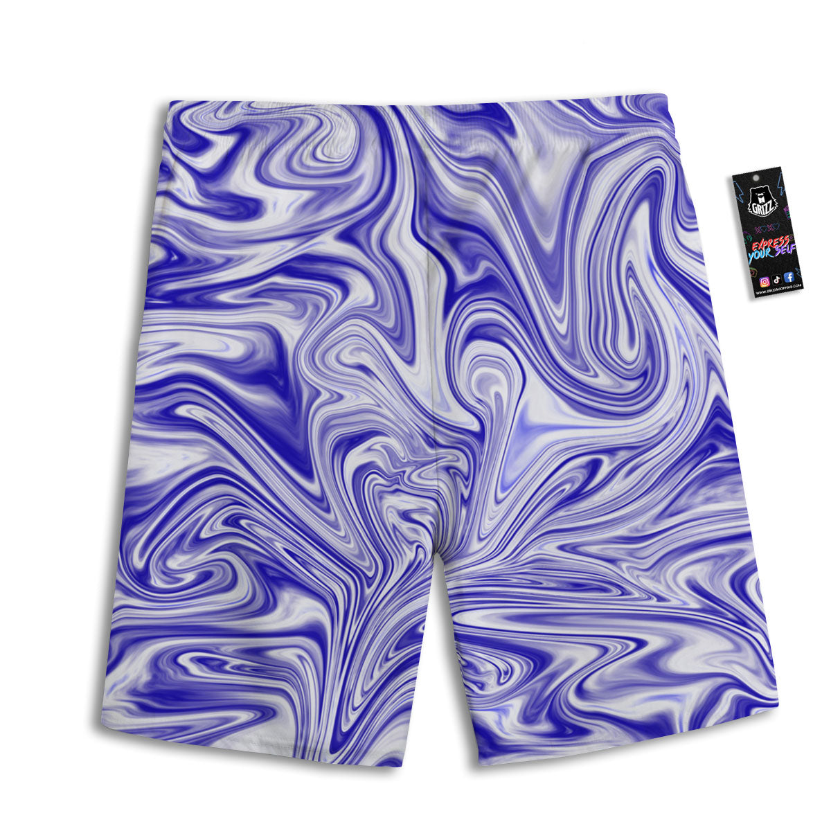 Liquid Psychedelic Print Pattern Men's Athletic Shorts
