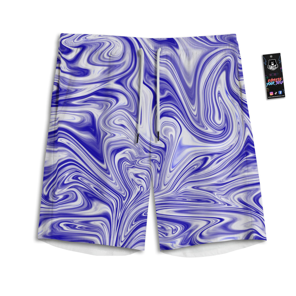 Liquid Psychedelic Print Pattern Men's Athletic Shorts