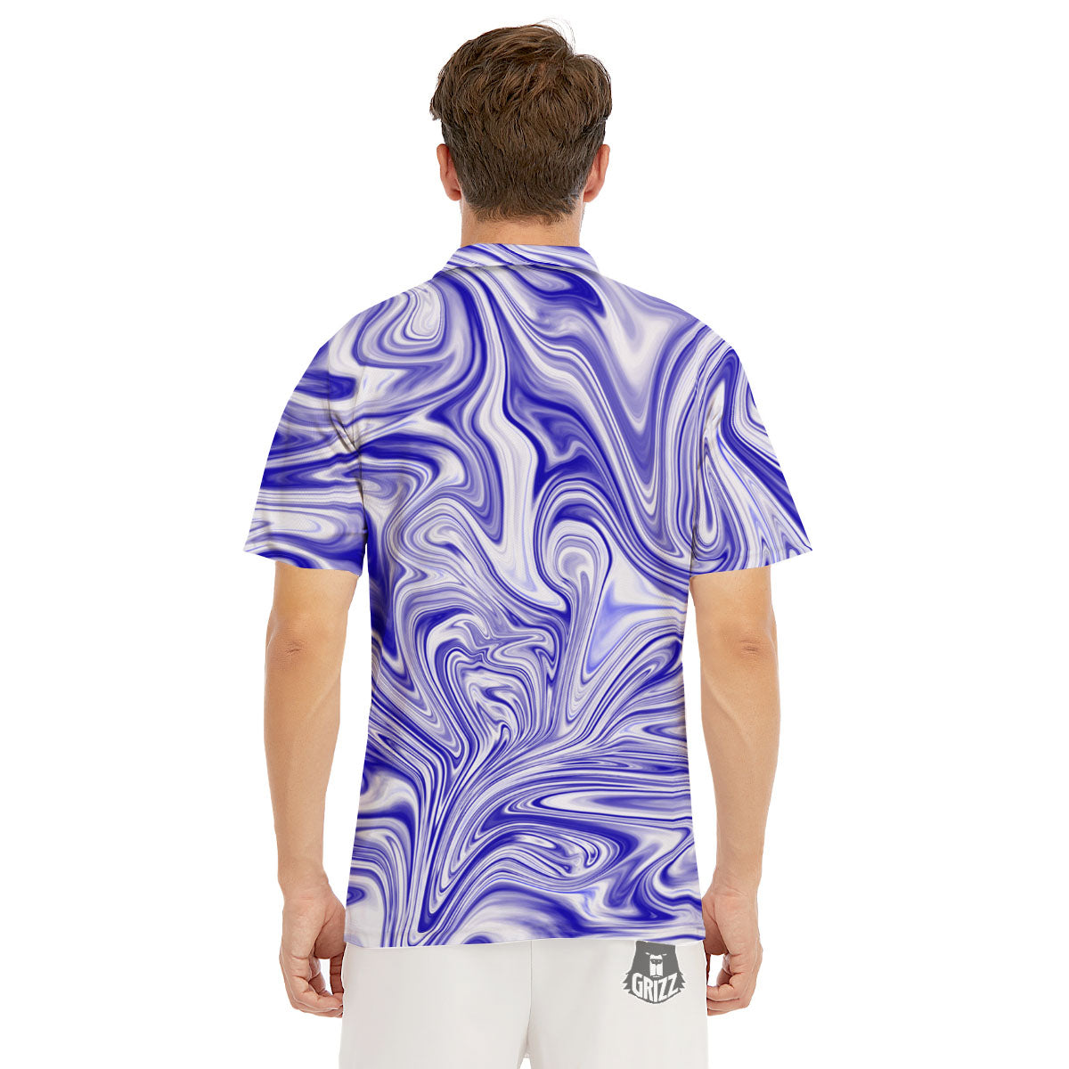 Liquid Psychedelic Print Pattern Men's Golf Shirts-grizzshop