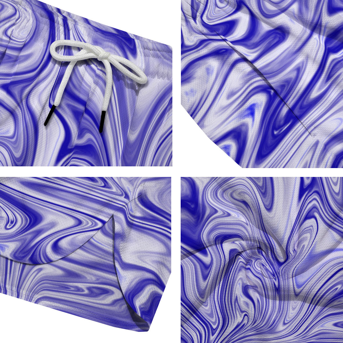 Liquid Psychedelic Print Pattern Men's Running Shorts-grizzshop