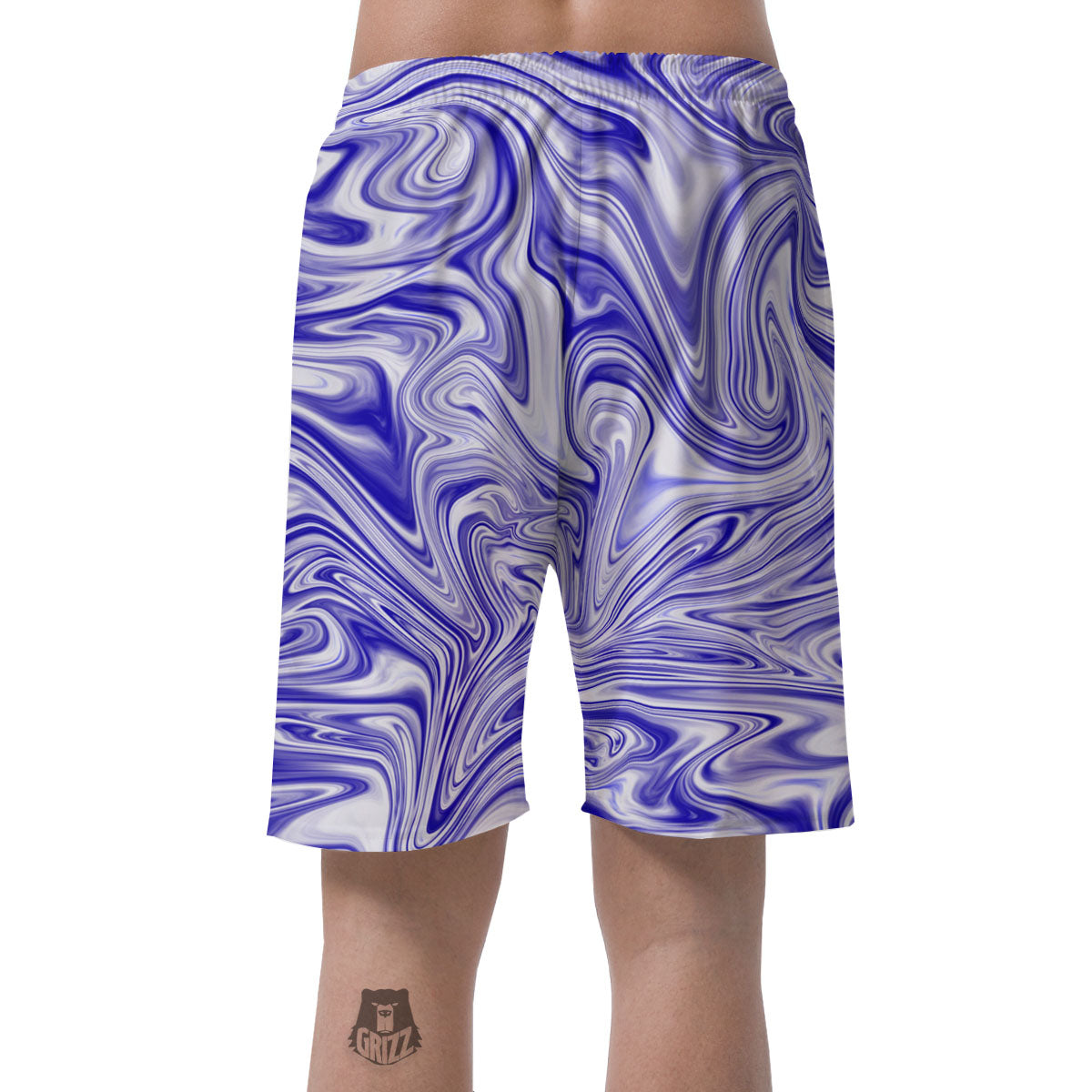 Liquid Psychedelic Print Pattern Men's Shorts-grizzshop