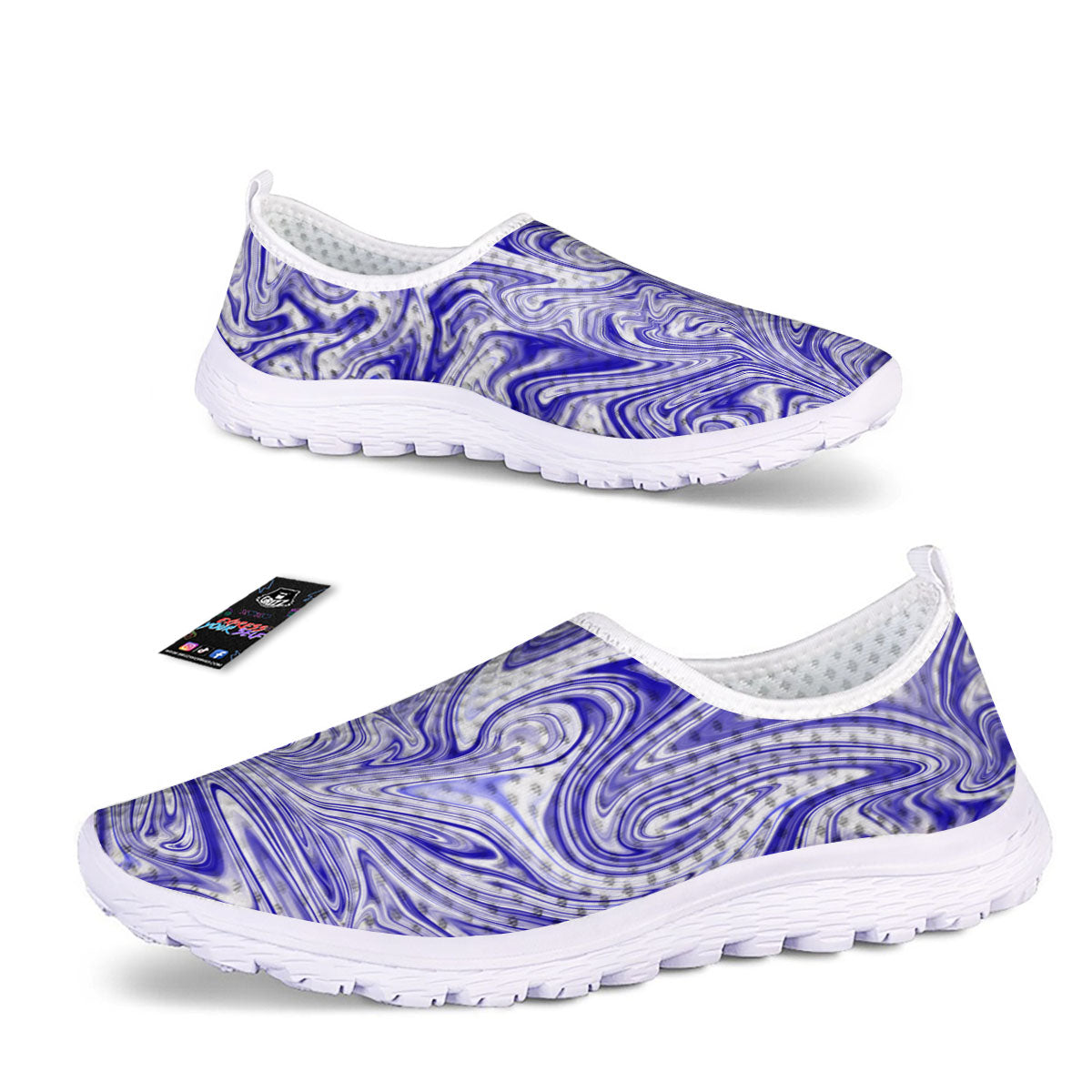 Liquid Psychedelic Print Pattern Nurse Shoes-grizzshop