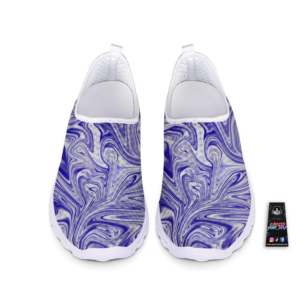 Liquid Psychedelic Print Pattern Nurse Shoes-grizzshop