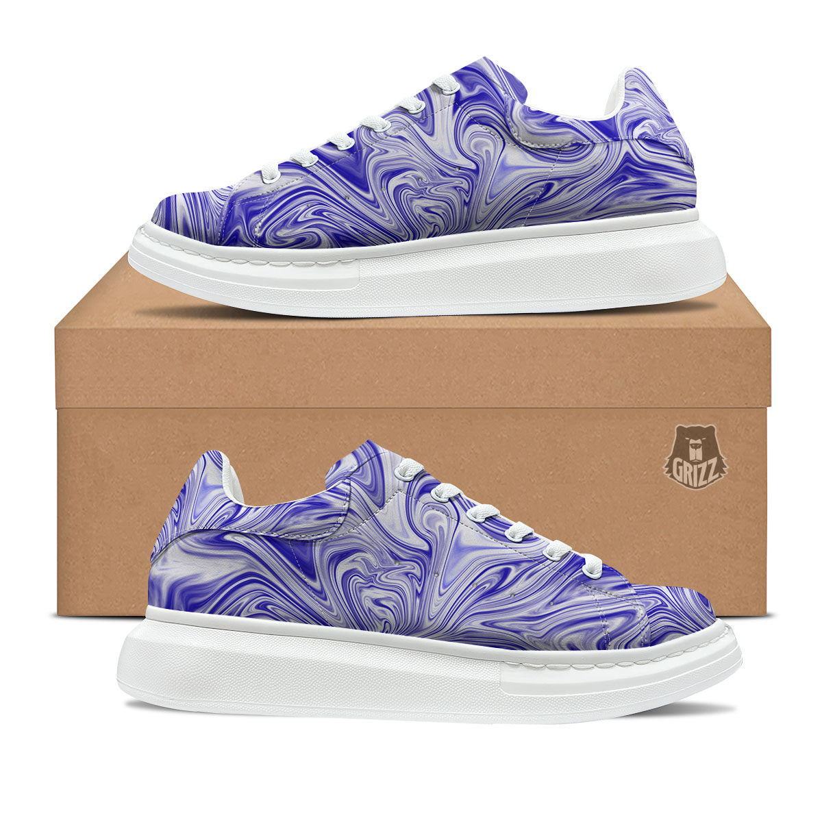 Liquid Psychedelic Print Pattern Platform Shoes-grizzshop