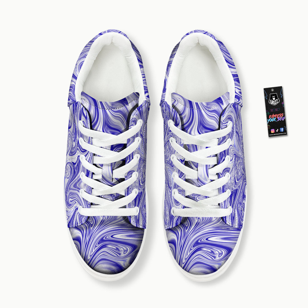 Liquid Psychedelic Print Pattern Platform Shoes-grizzshop