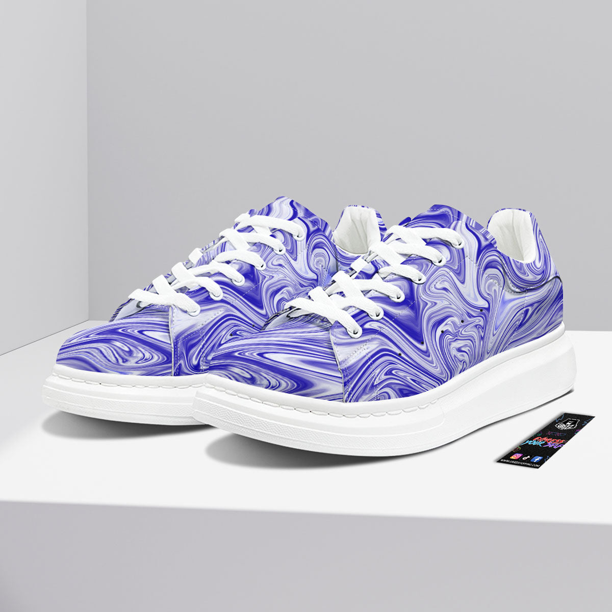 Liquid Psychedelic Print Pattern Platform Shoes-grizzshop