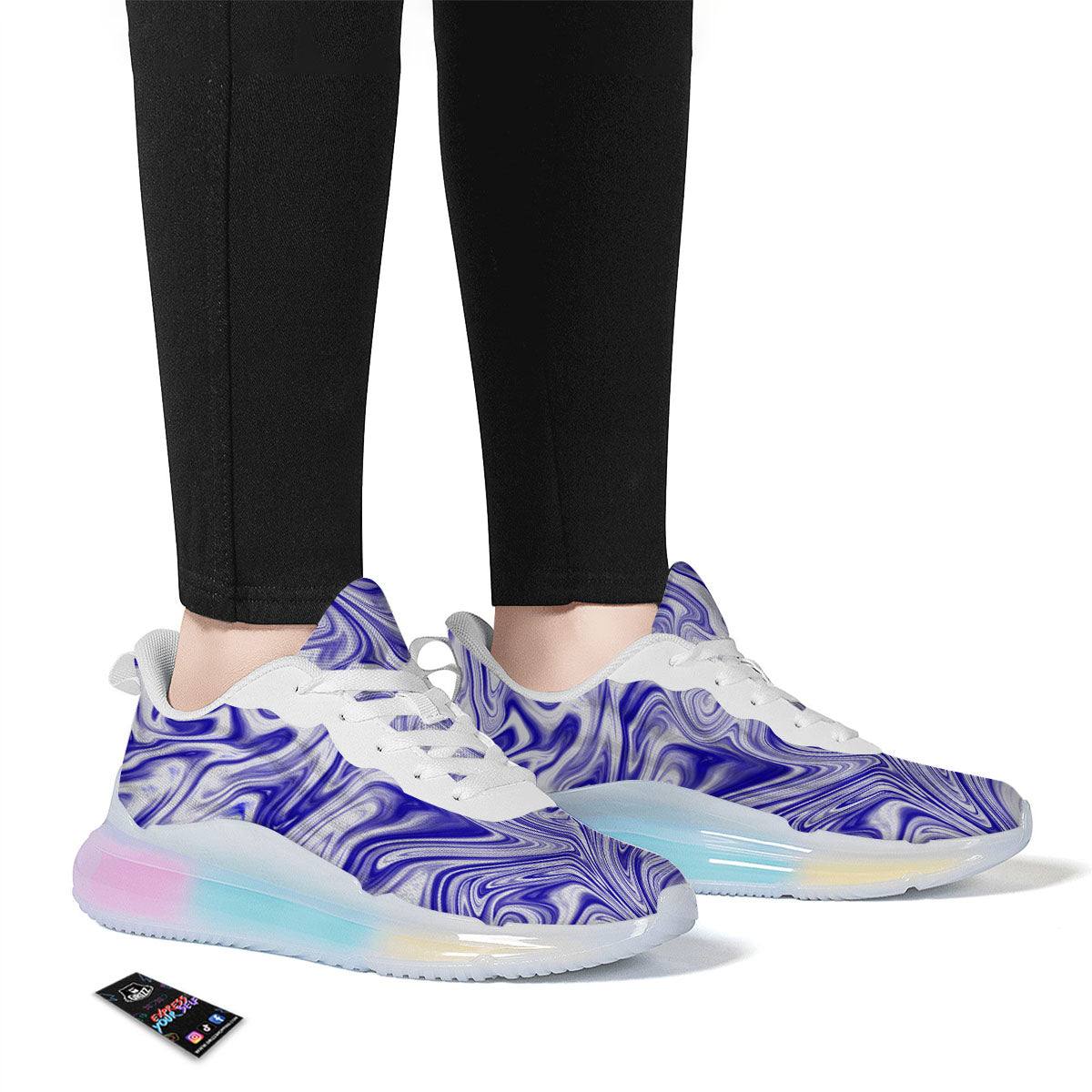 Liquid Psychedelic Print Pattern Running Sneakers-grizzshop