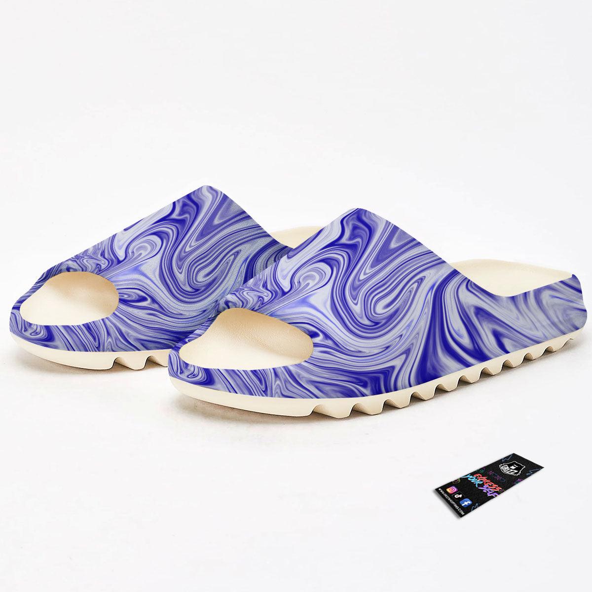 Liquid Psychedelic Print Pattern Sandals-grizzshop