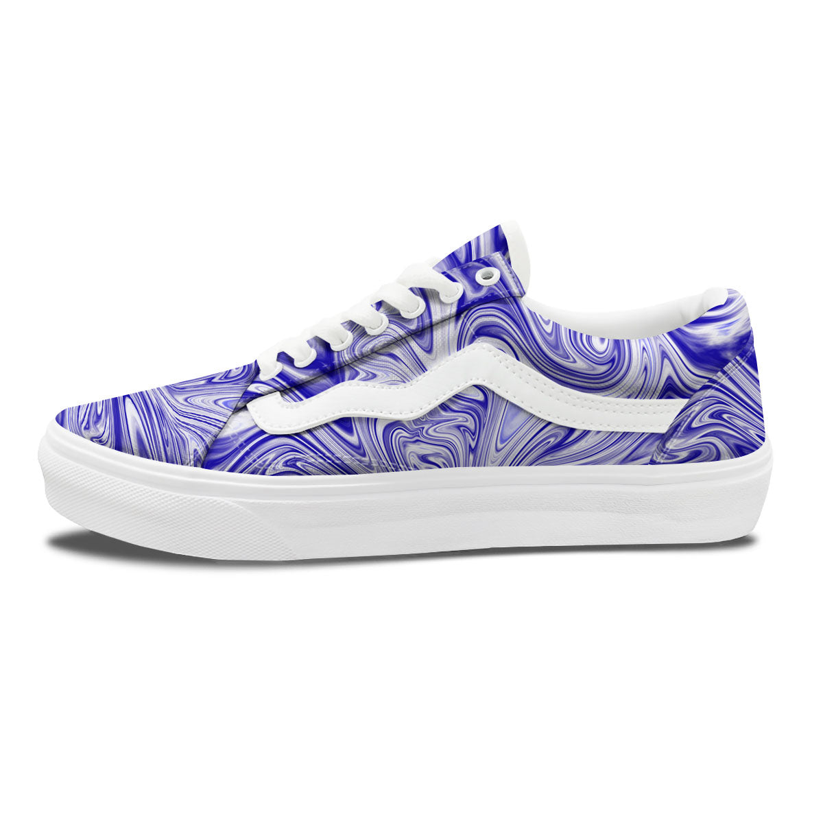 Liquid Psychedelic Print Pattern Skate Shoes-grizzshop
