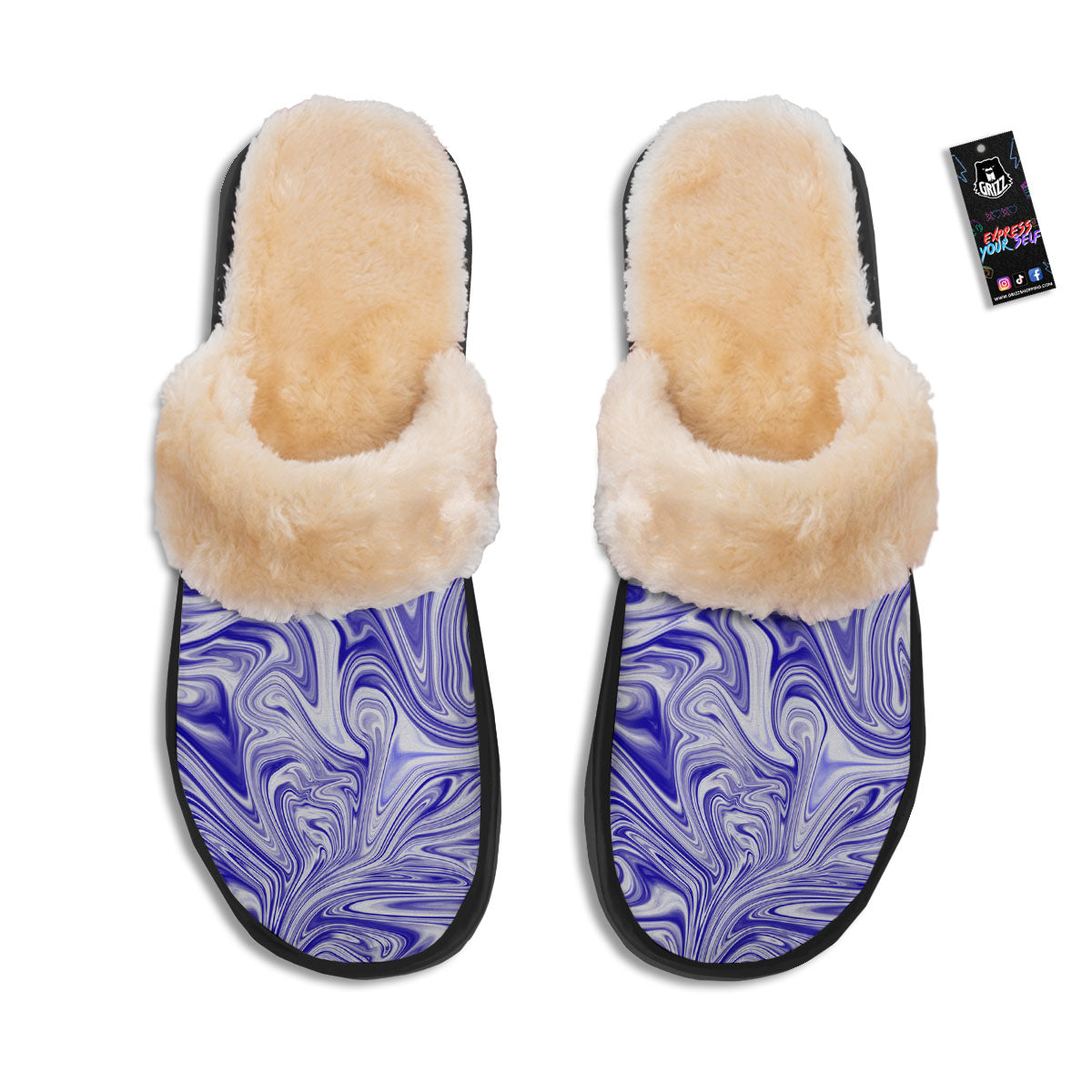 Liquid Psychedelic Print Pattern Slippers-grizzshop