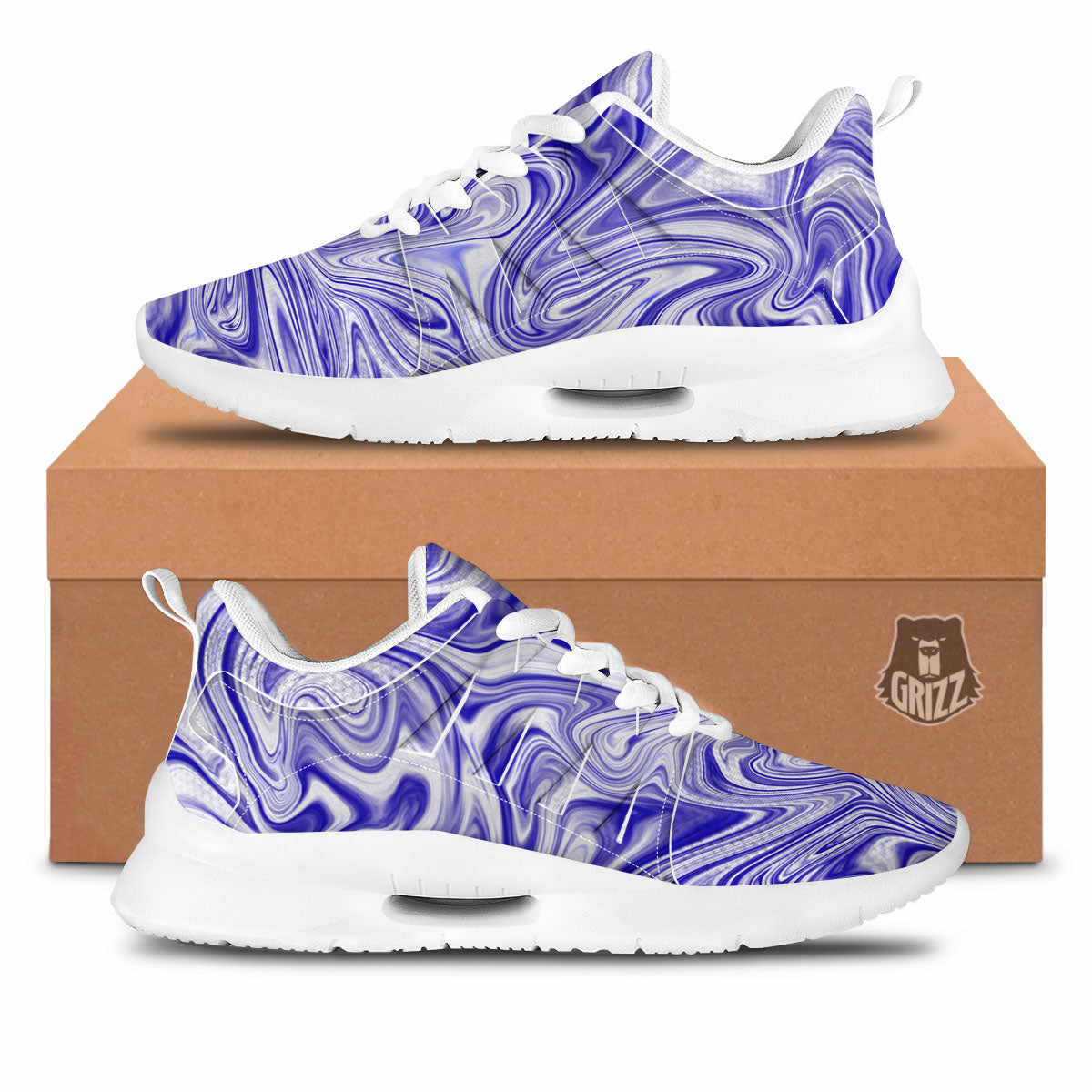 Liquid Psychedelic Print Pattern Tennis Shoes-grizzshop