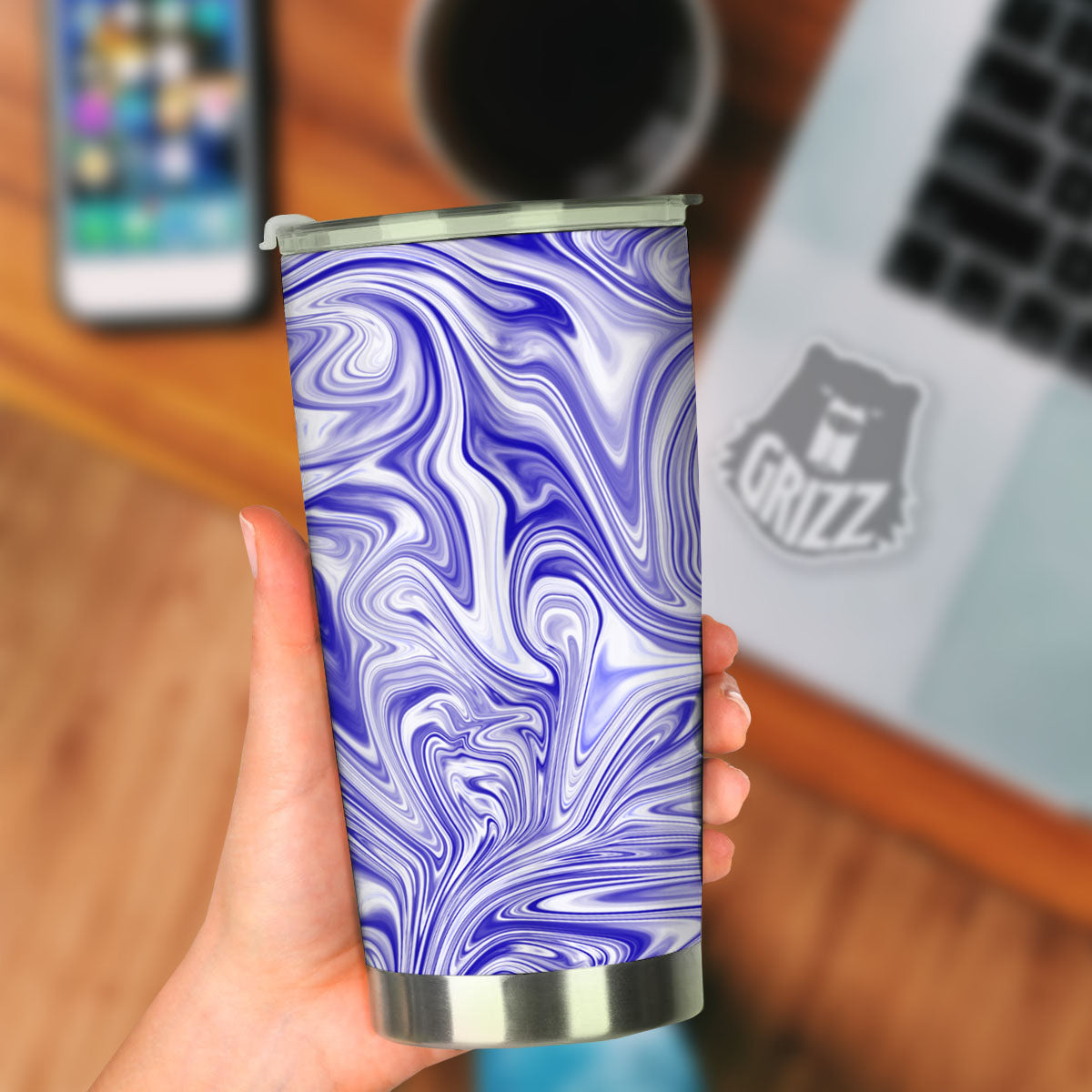 Liquid Psychedelic Print Pattern Tumbler-grizzshop