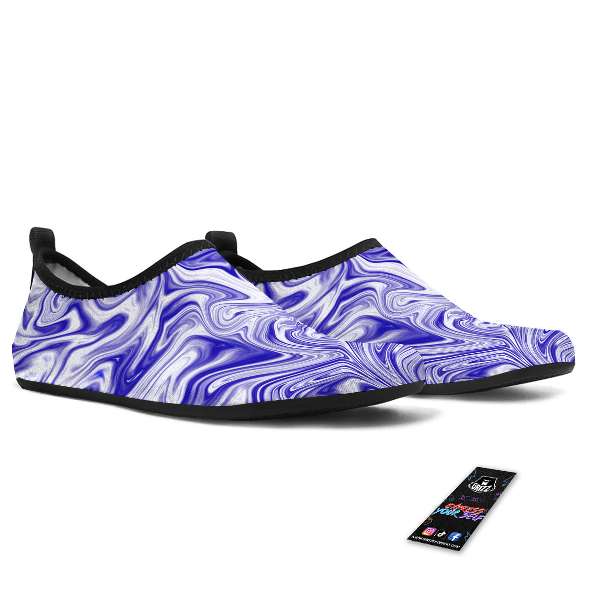 Liquid Psychedelic Print Pattern Water Shoes-grizzshop