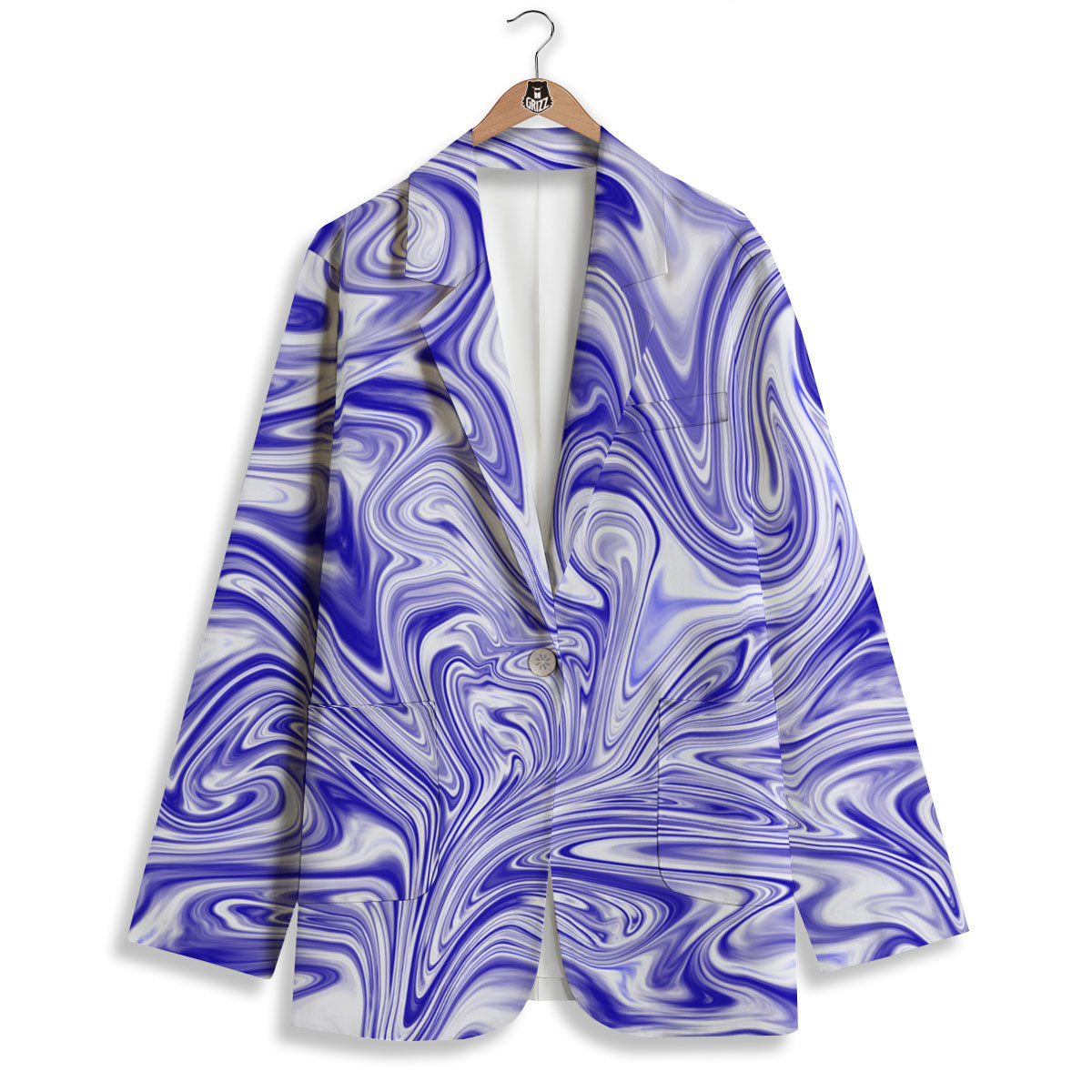 Liquid Psychedelic Print Pattern Women's Blazer-grizzshop