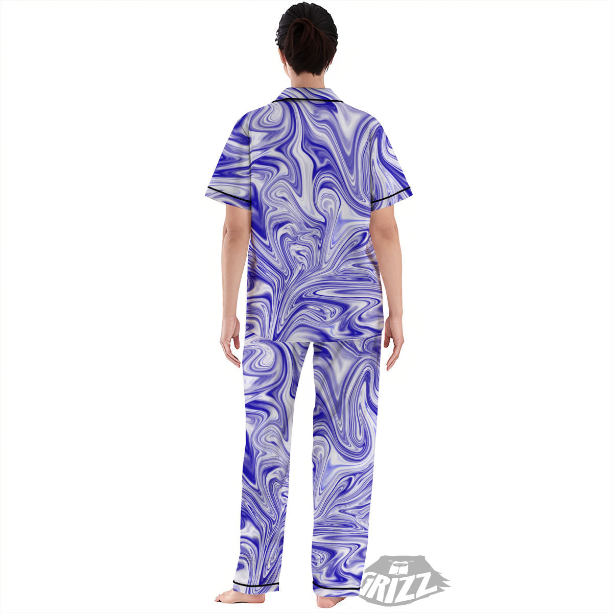 Liquid Psychedelic Print Pattern Women's Pajamas Set-grizzshop