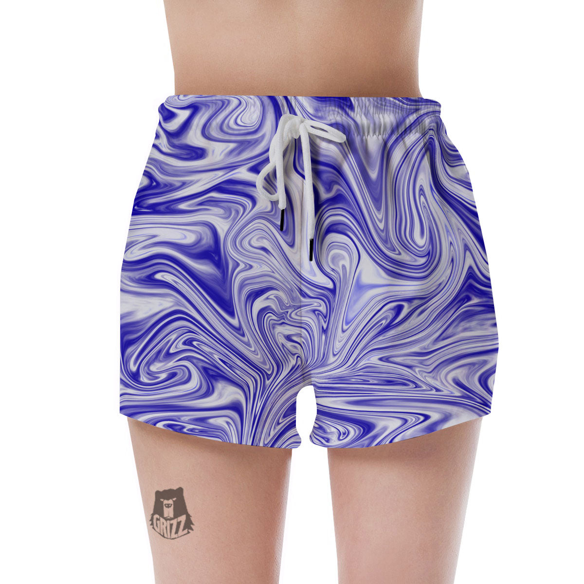 Liquid Psychedelic Print Pattern Women's Shorts-grizzshop