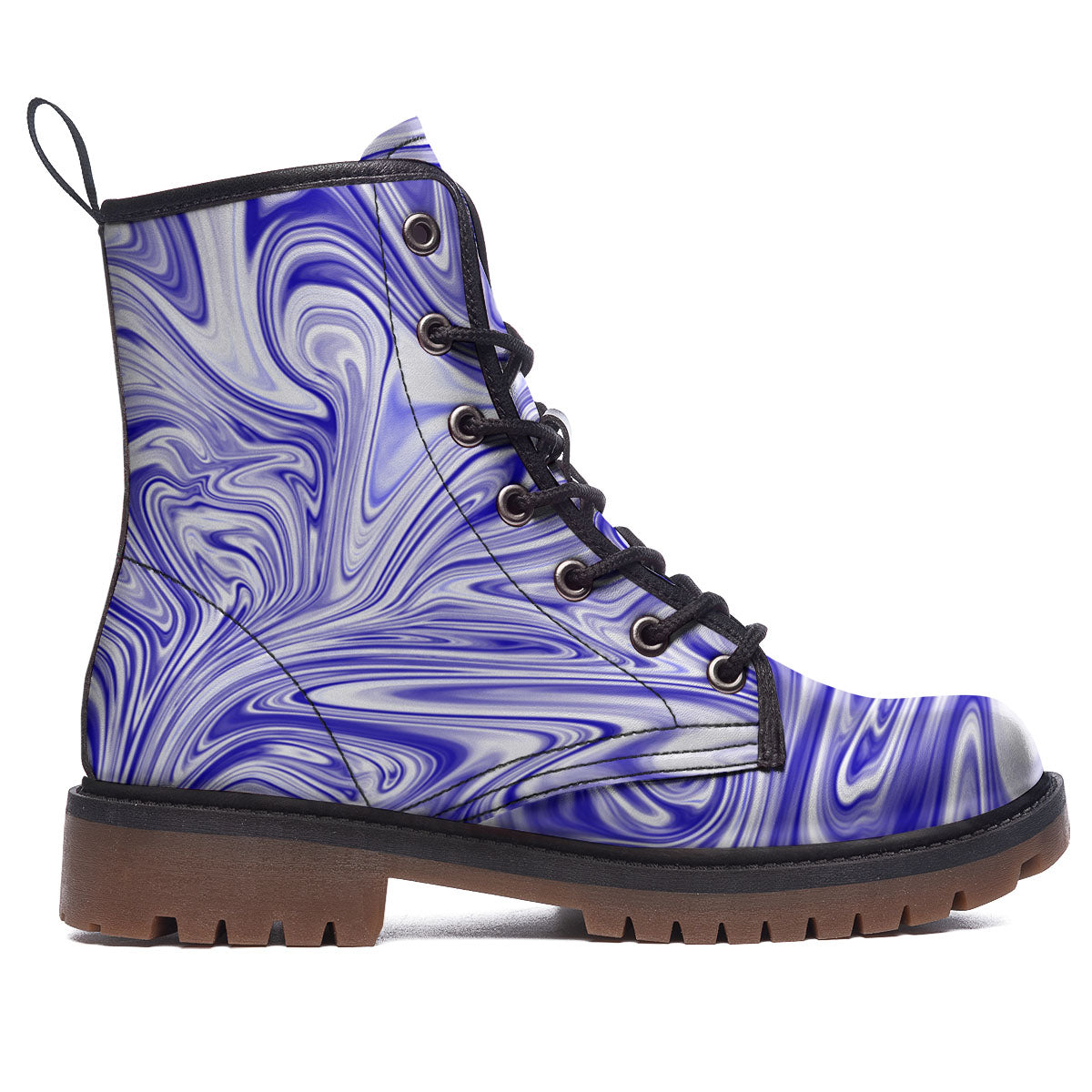 Liquid Psychedelic Print Pattern Work Boots-grizzshop