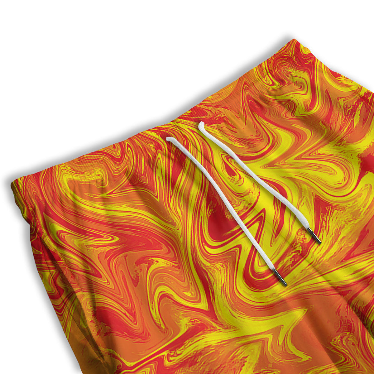 Liquid Psychedelic Trippy Orange Print Men's Athletic Shorts