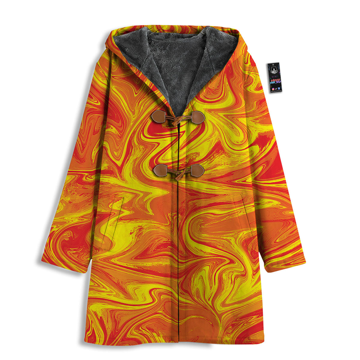 Liquid Psychedelic Trippy Orange Print Men's Windbreaker Jacket-grizzshop