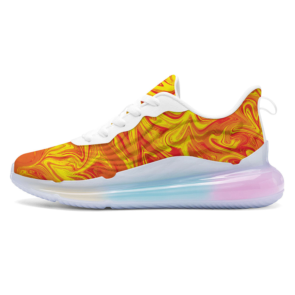 Liquid Psychedelic Trippy Orange Print Running Sneakers-grizzshop