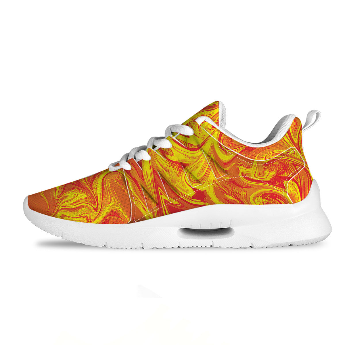 Liquid Psychedelic Trippy Orange Print Tennis Shoes-grizzshop