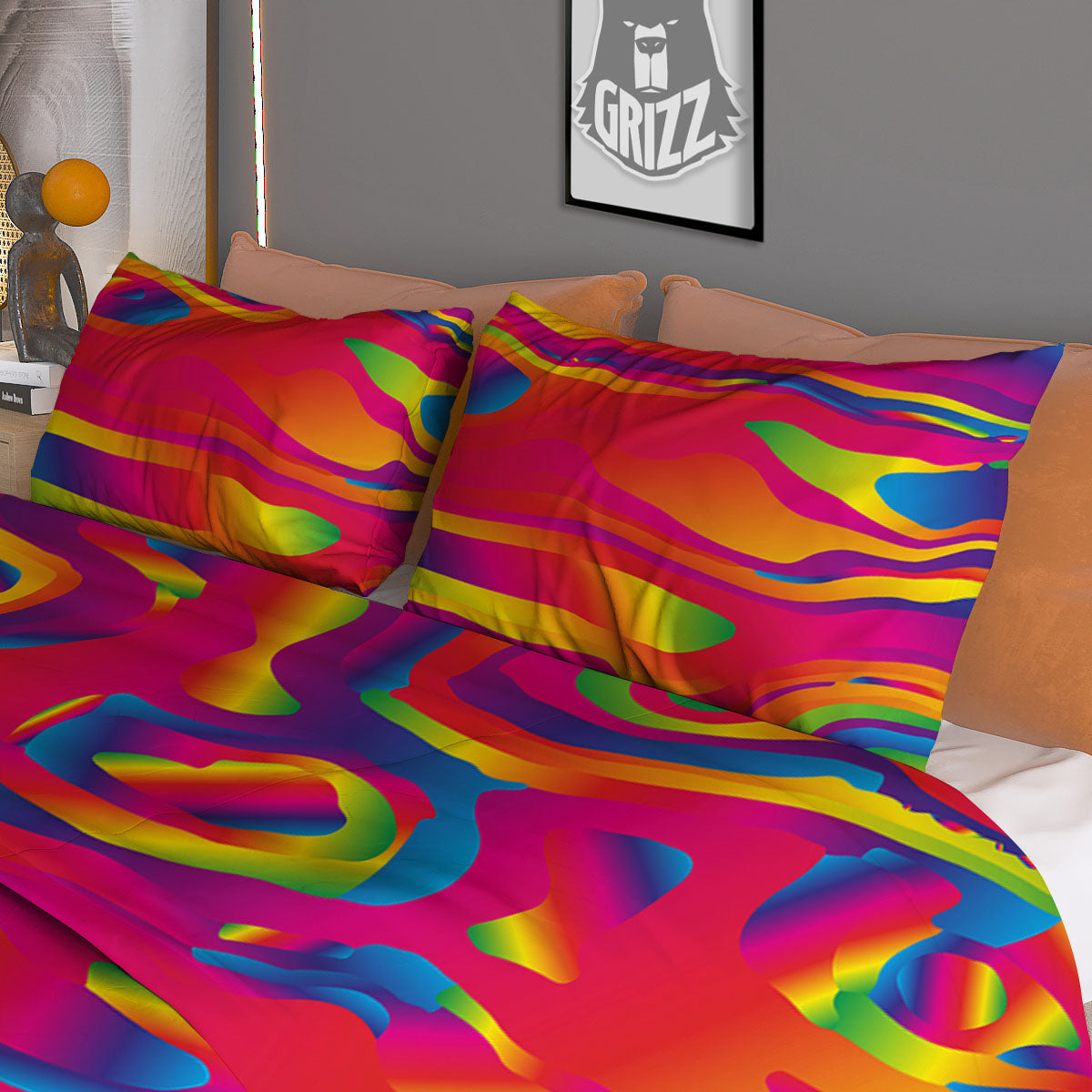 Liquid Trippy Abstract Colorful Print Duvet Cover Bedding Set