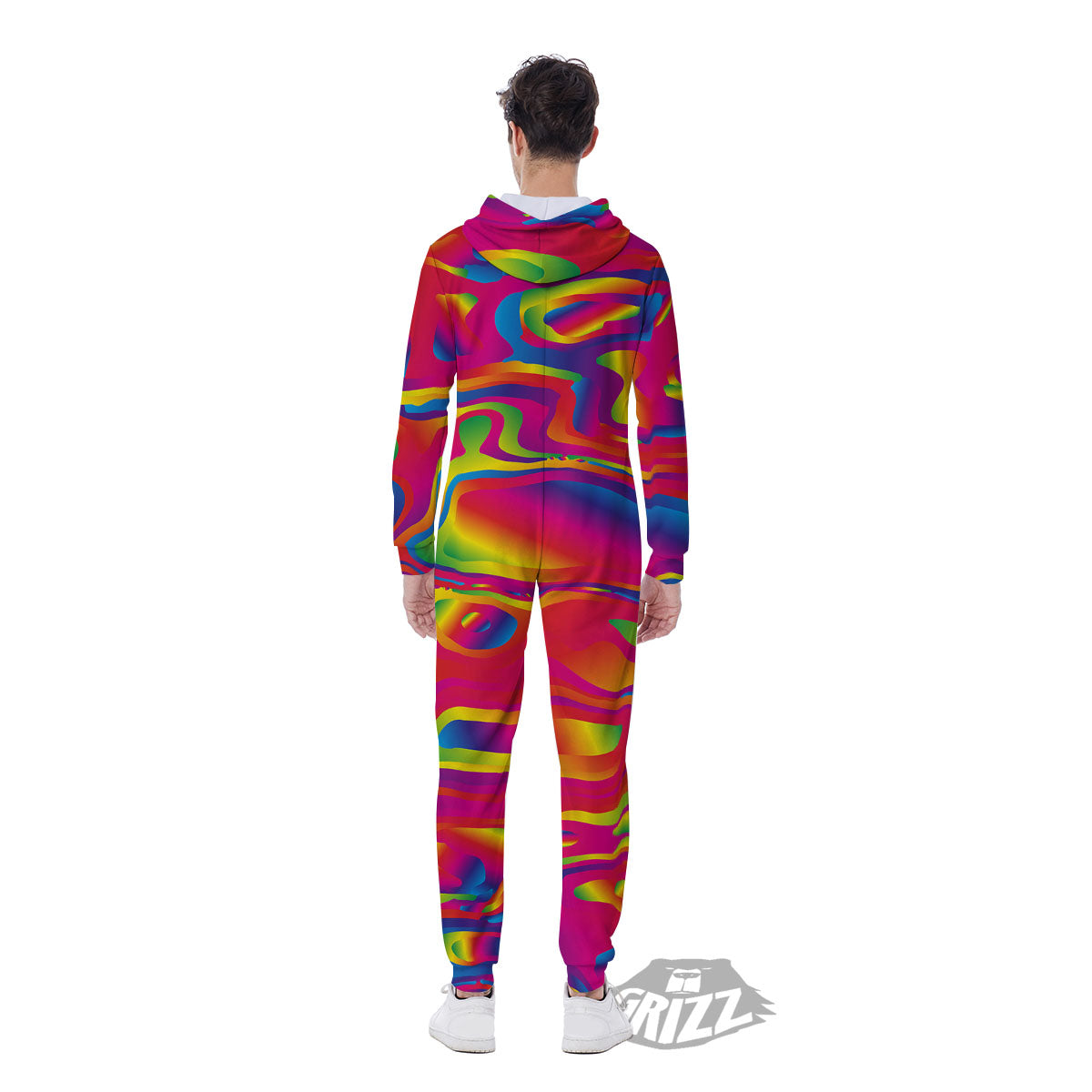 Liquid Trippy Abstract Colorful Print Men's Jumpsuit-grizzshop