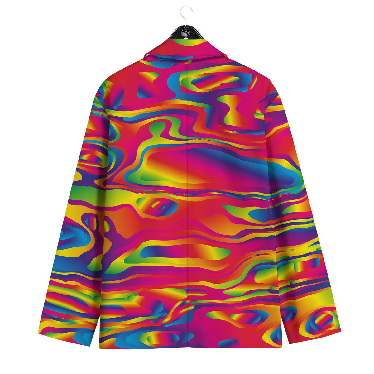 Liquid Trippy Abstract Colorful Print Men's Sport Coat-grizzshop