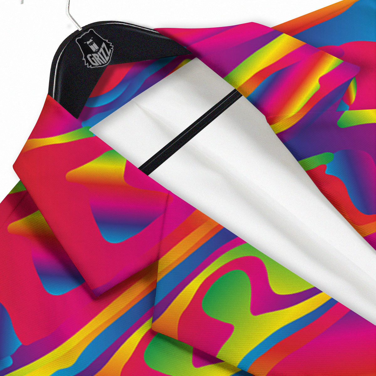 Liquid Trippy Abstract Colorful Print Men's Sport Coat-grizzshop