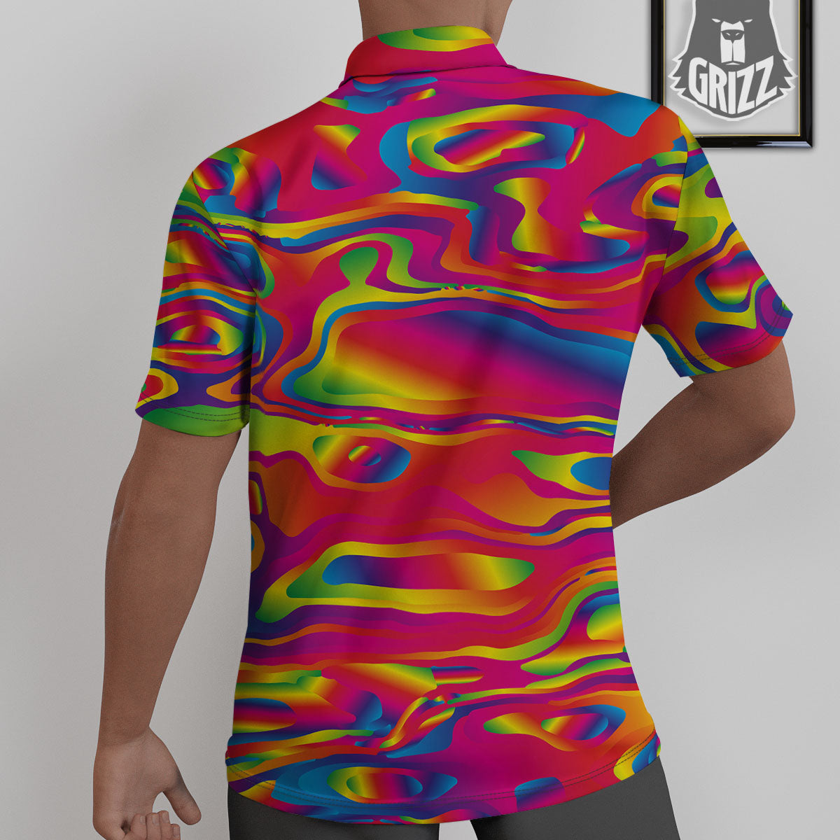 Liquid Trippy Abstract Colorful Print Untucked Shirts-grizzshop