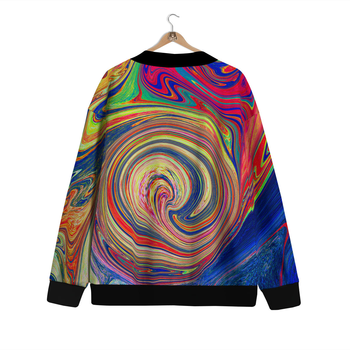 Liquid Trippy Abstract Psychedelic Print Cardigan-grizzshop